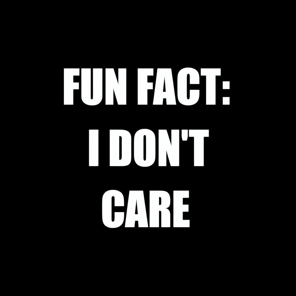 Bold Minimalist Fun Fact I Don't Care T-Shirt