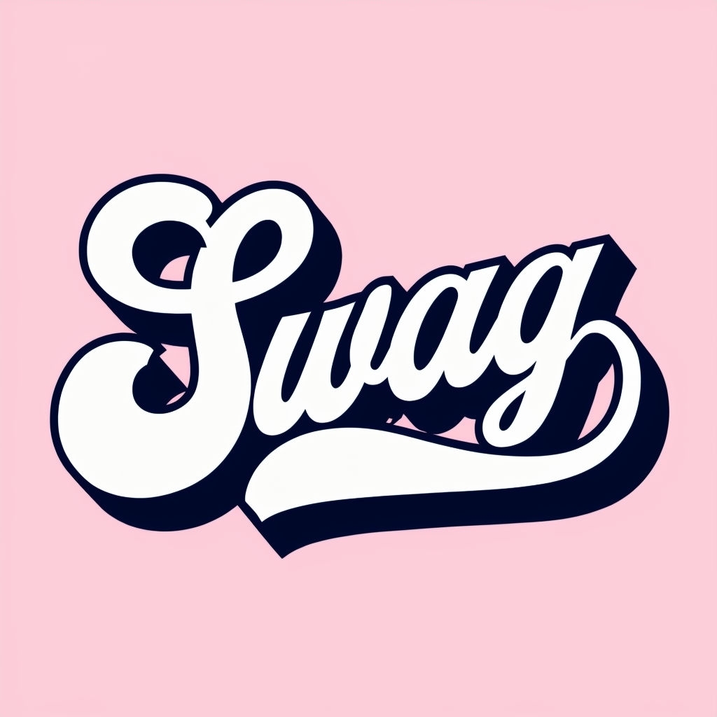 Bold Retro 'Swag' Typography Art for Stylish Hat Design Hats