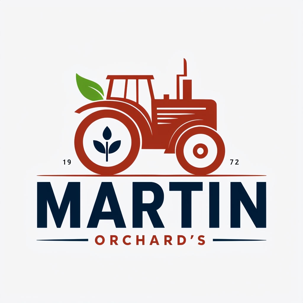 Minimalist Red Tractor Logo Design for Martin Orchard's Brand Logo