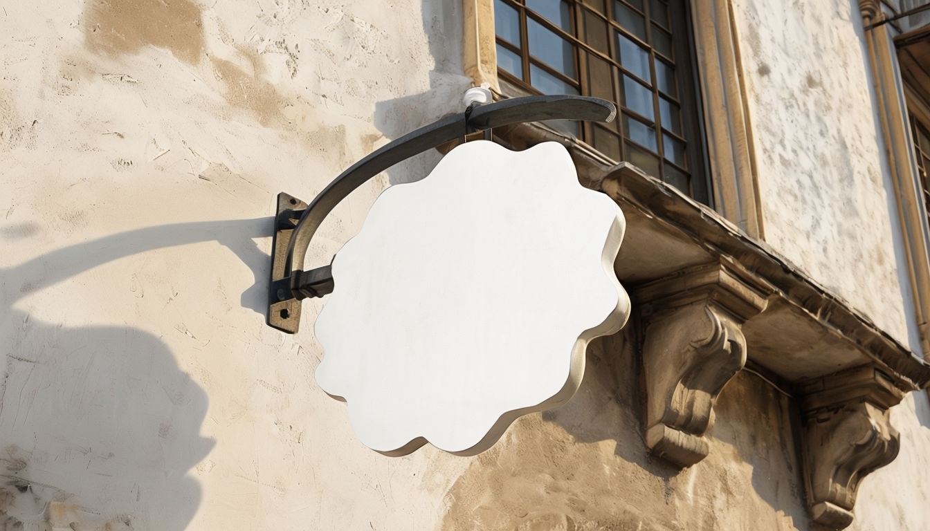 Charming Floral Outdoor Sign Mockup for Boutique Shops