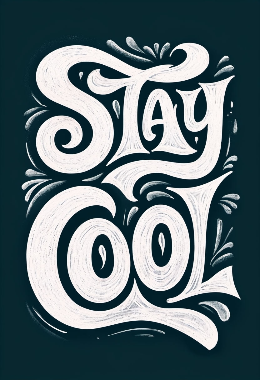 Playful Hand-Lettered Stay Cool Design with Chalk Effect Poster