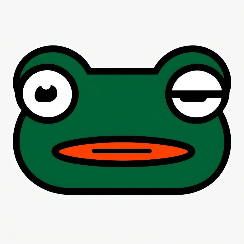 Cartoon Frog Face Minimalist Illustration Sticker