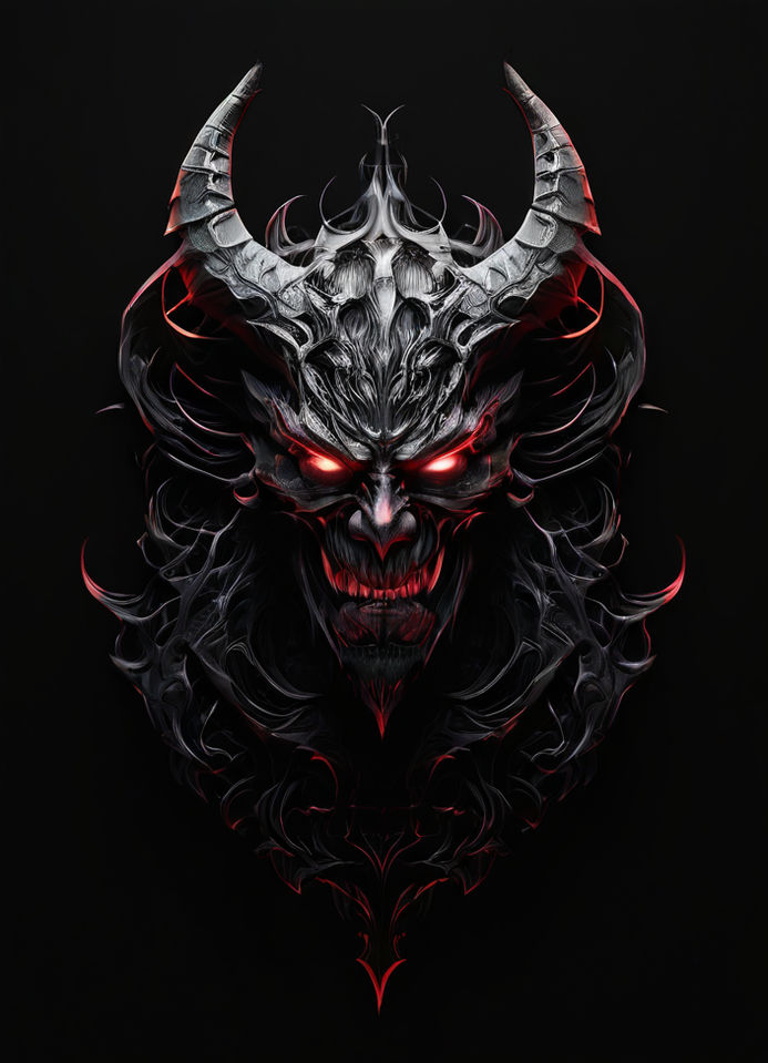 Transform a vibrant image of demon asmoday into a sleek by LUIS FABIO ...