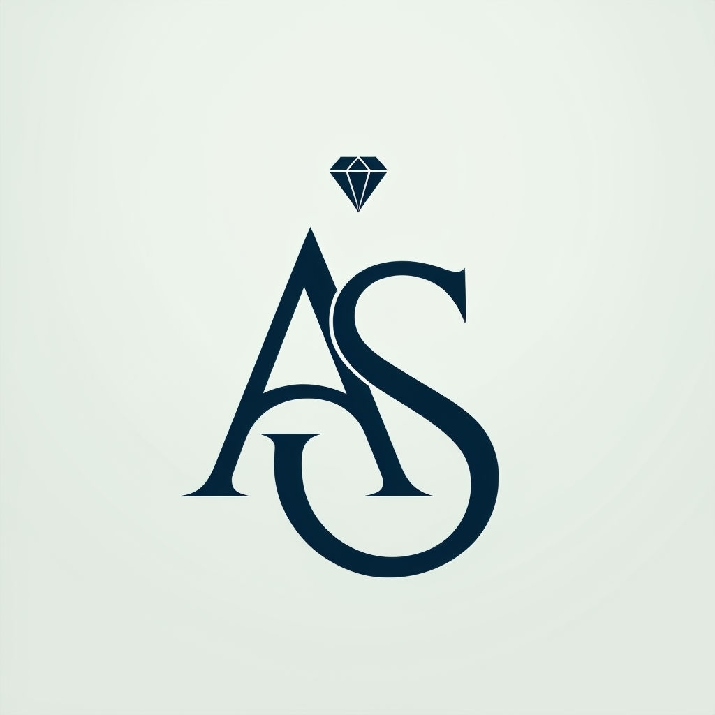 Elegant AS Monogram with Diamond Accent for Luxury Branding Monogram
