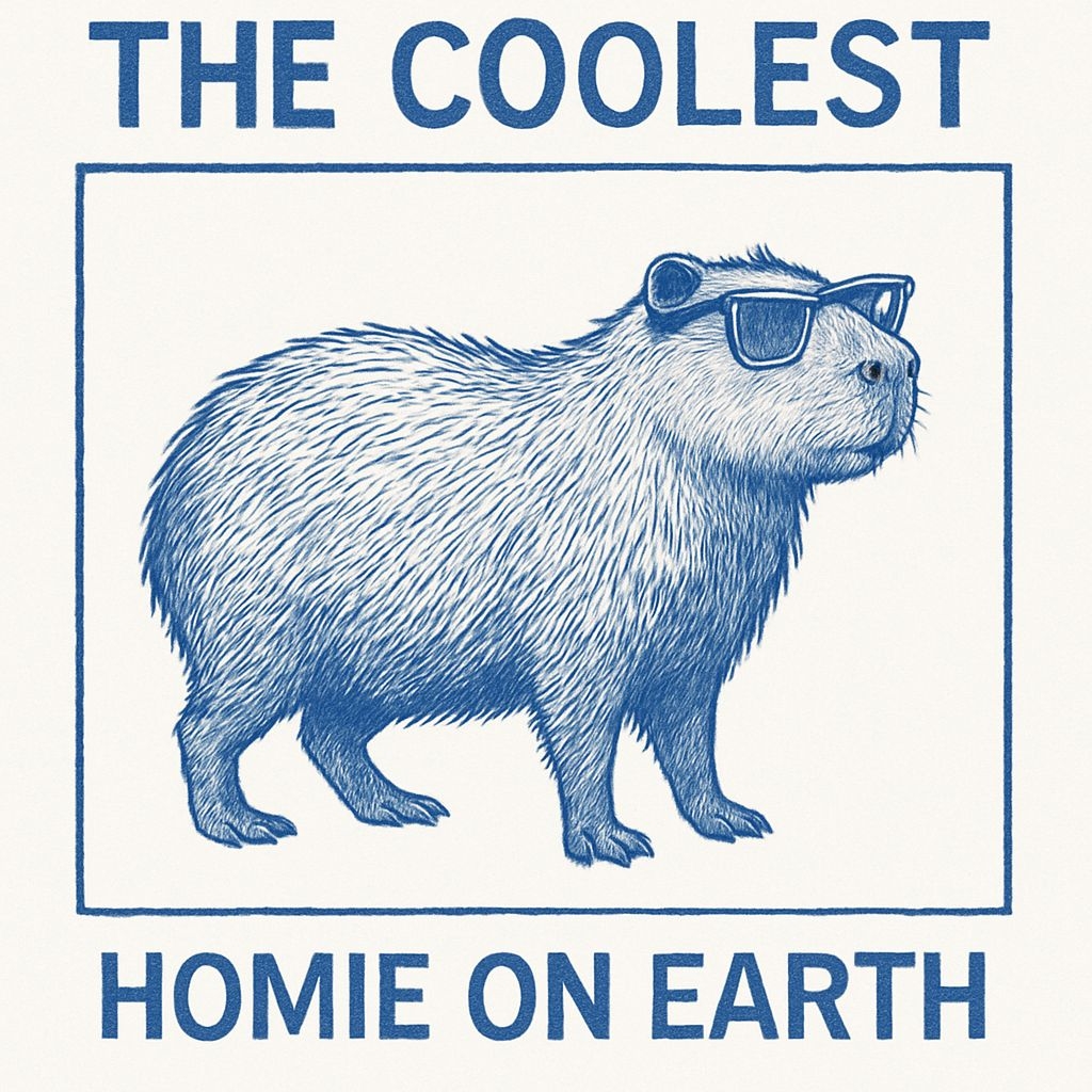Cool Capybara with Sunglasses 'The Coolest Homie' T-shirt