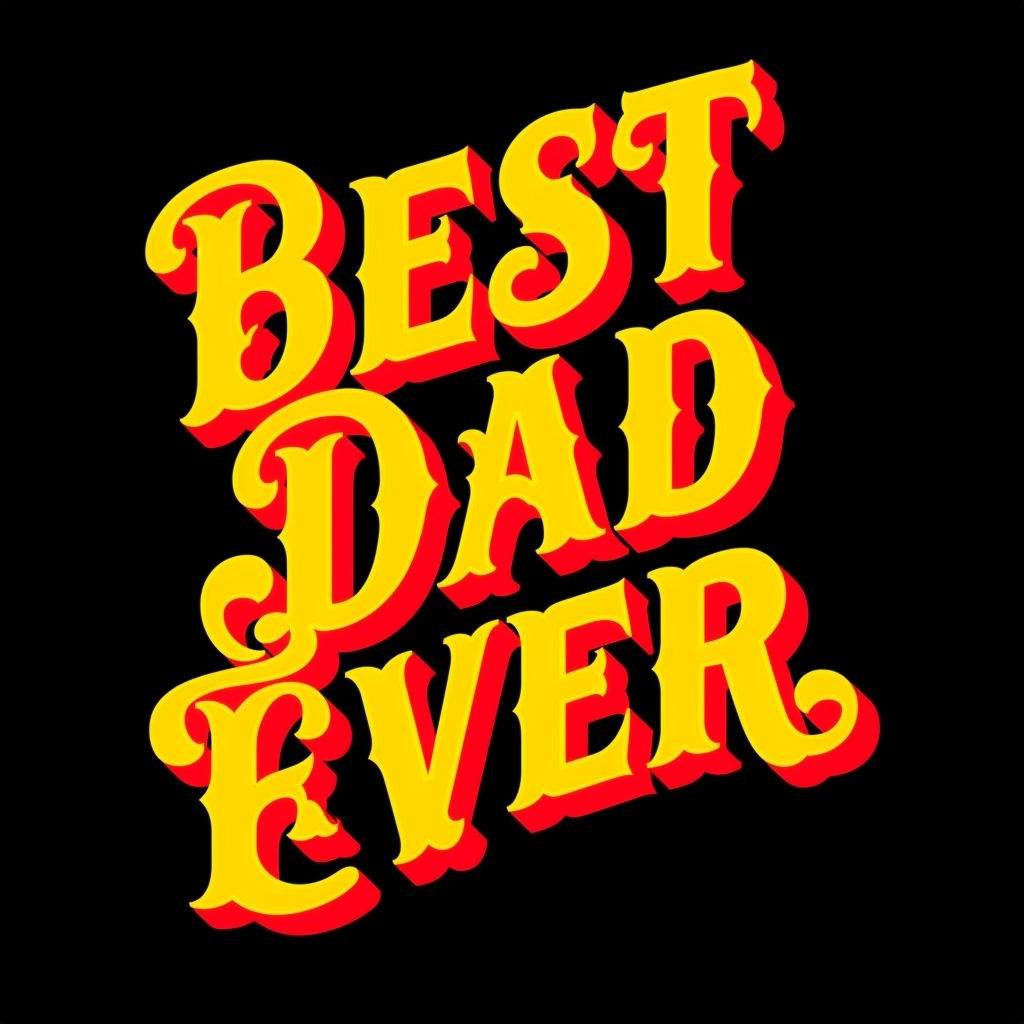 Vintage Style Best Dad Ever Typography T-Shirt