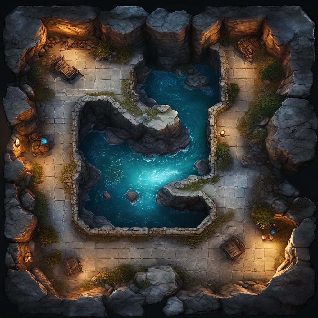 Cave system battlemap for dnd and minis by Michael Christensen - Playground