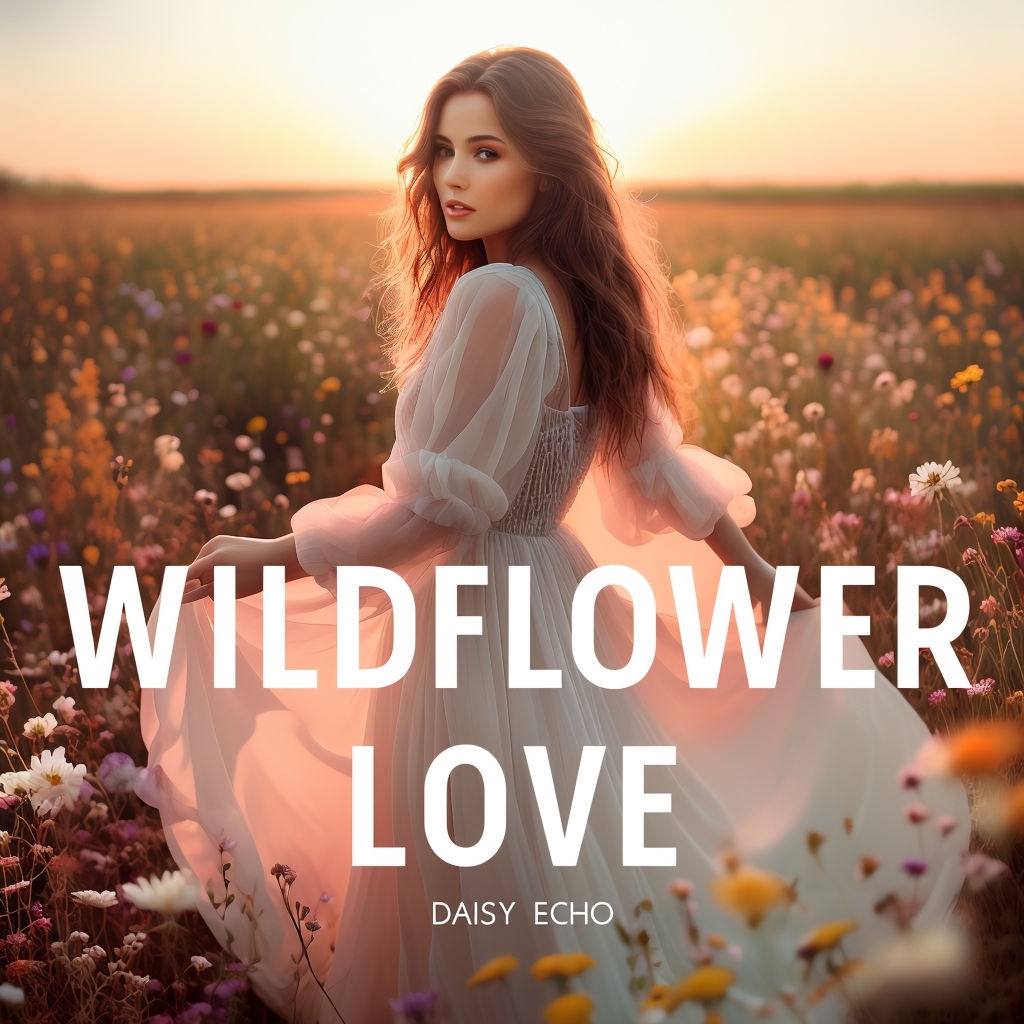 Wildflower Love Romantic Sunset Illustration for Album Cover