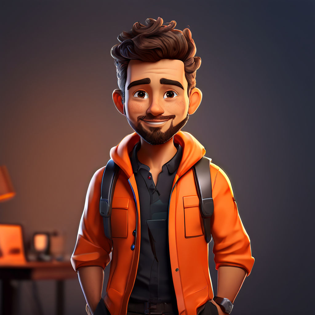 Create a cartoon character looking as a professional tech gu... by ...