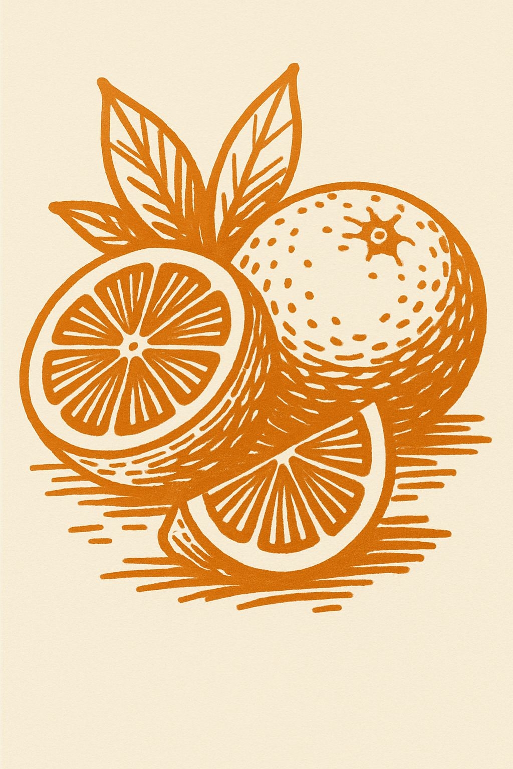 Vintage Orange Illustration T-Shirt Design with Retro Style