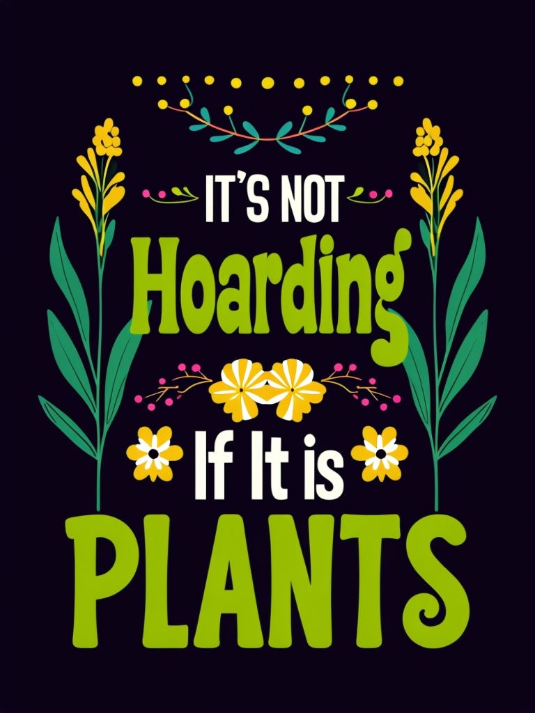 Playful Motivational Quote About Plants with Floral Design Poster