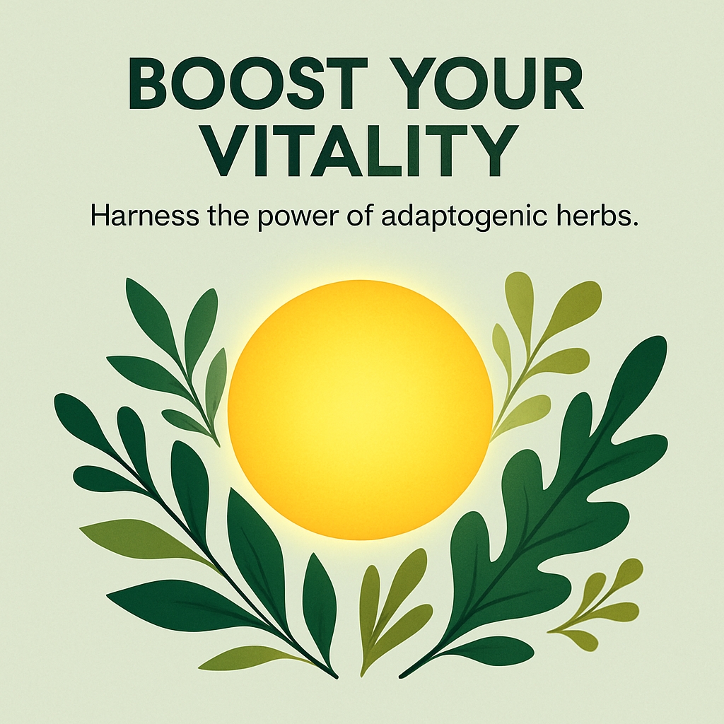 Boost Your Vitality with Adaptogenic Herbs Digital Poster Ads