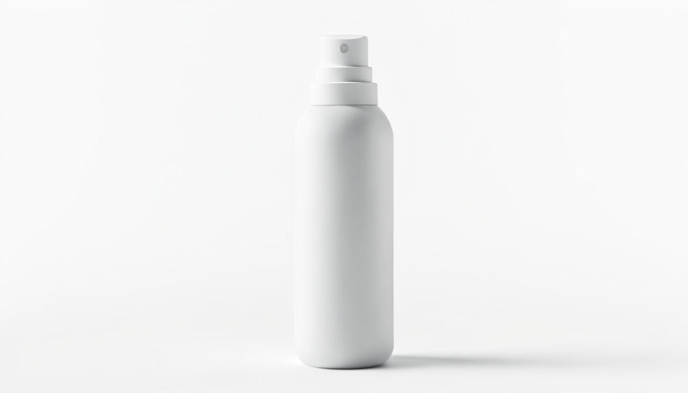 Sleek Matte White Spray Bottle for Modern Product Mockups