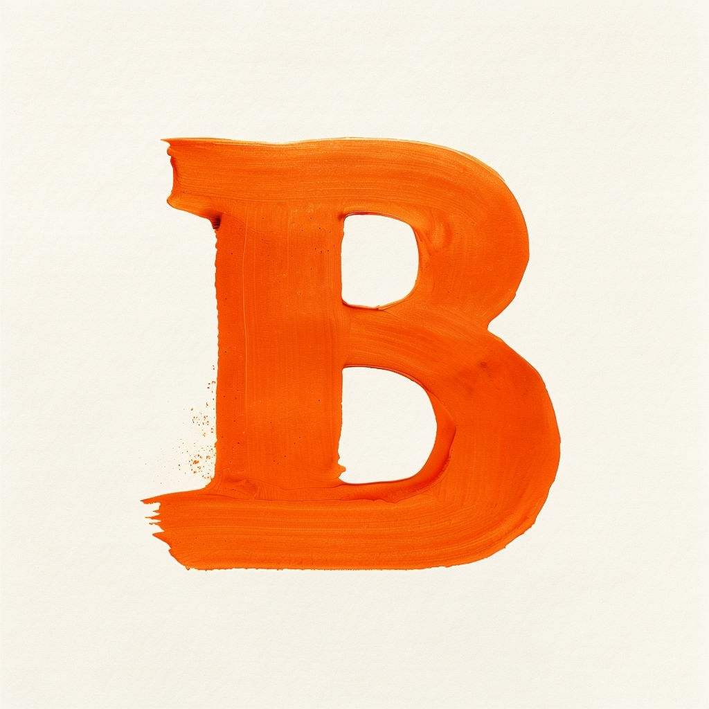Bold Fiery Orange Monogram Letter B Illustration Sticker