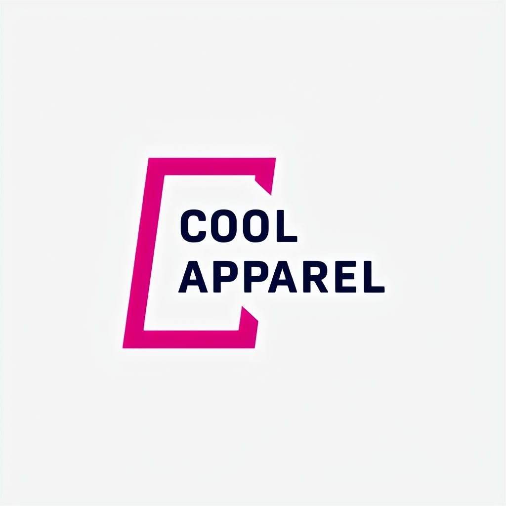 Modern Minimalist COOL APPAREL Logo with Geometric Element