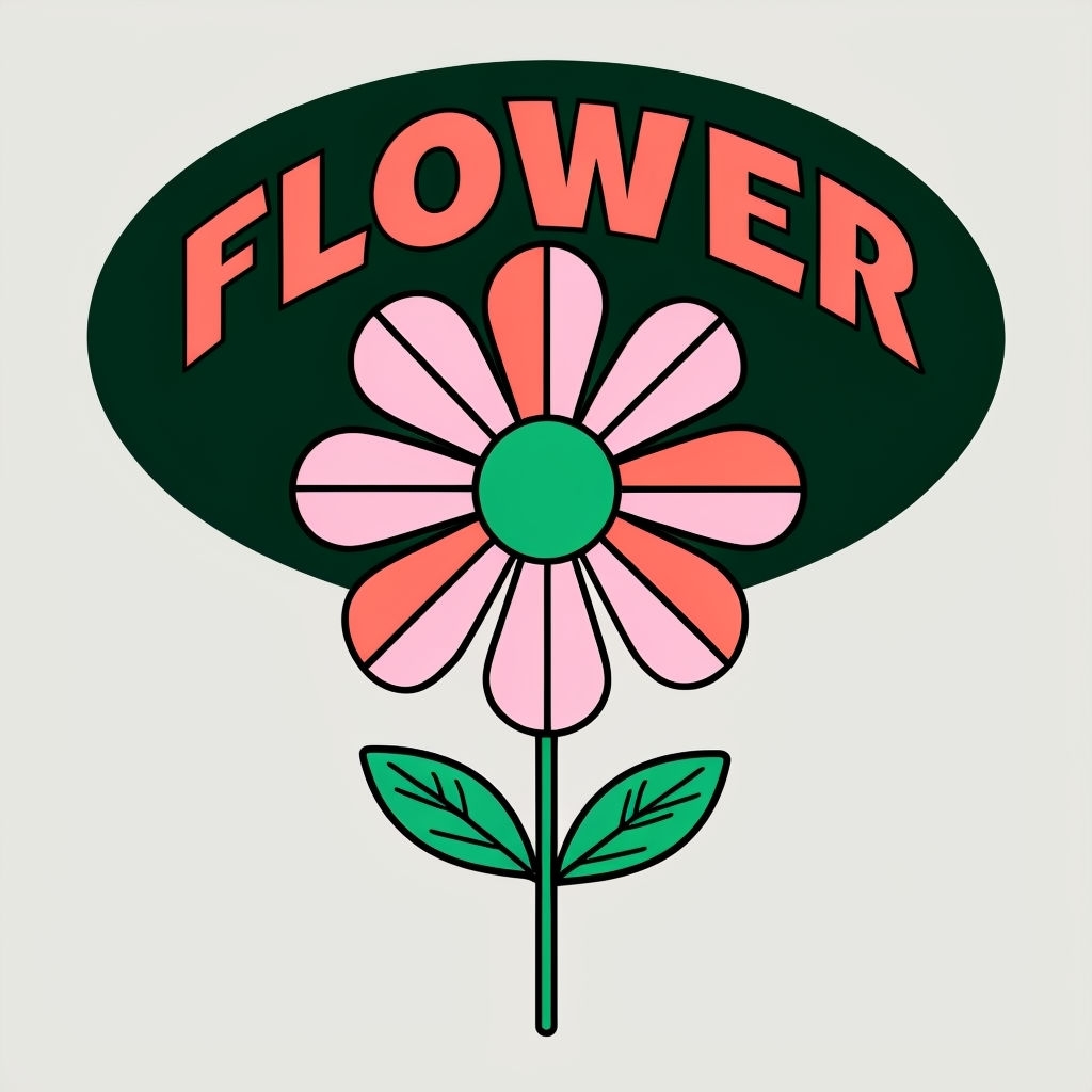 Retro Coral Pink Flower Design T-Shirt