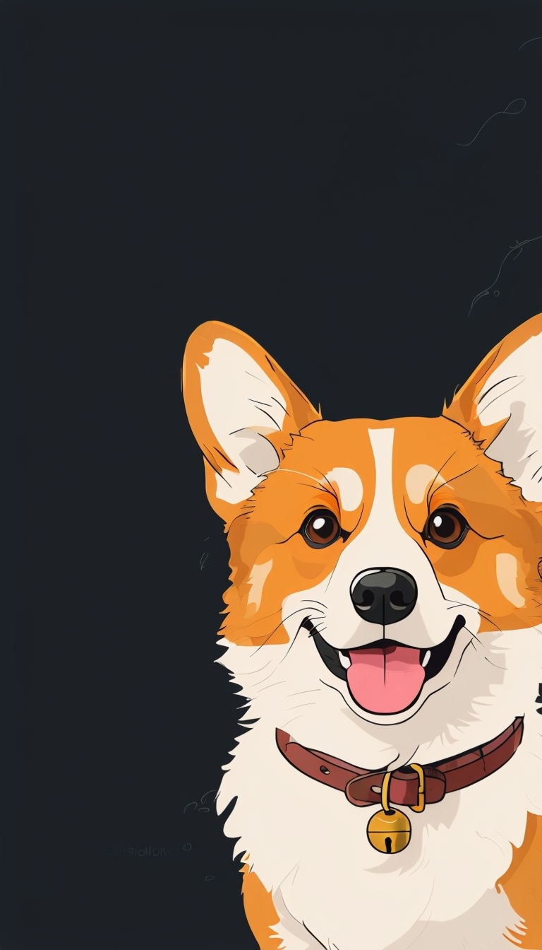 Charming Corgi Dog Portrait Illustration for Phone Case Cover