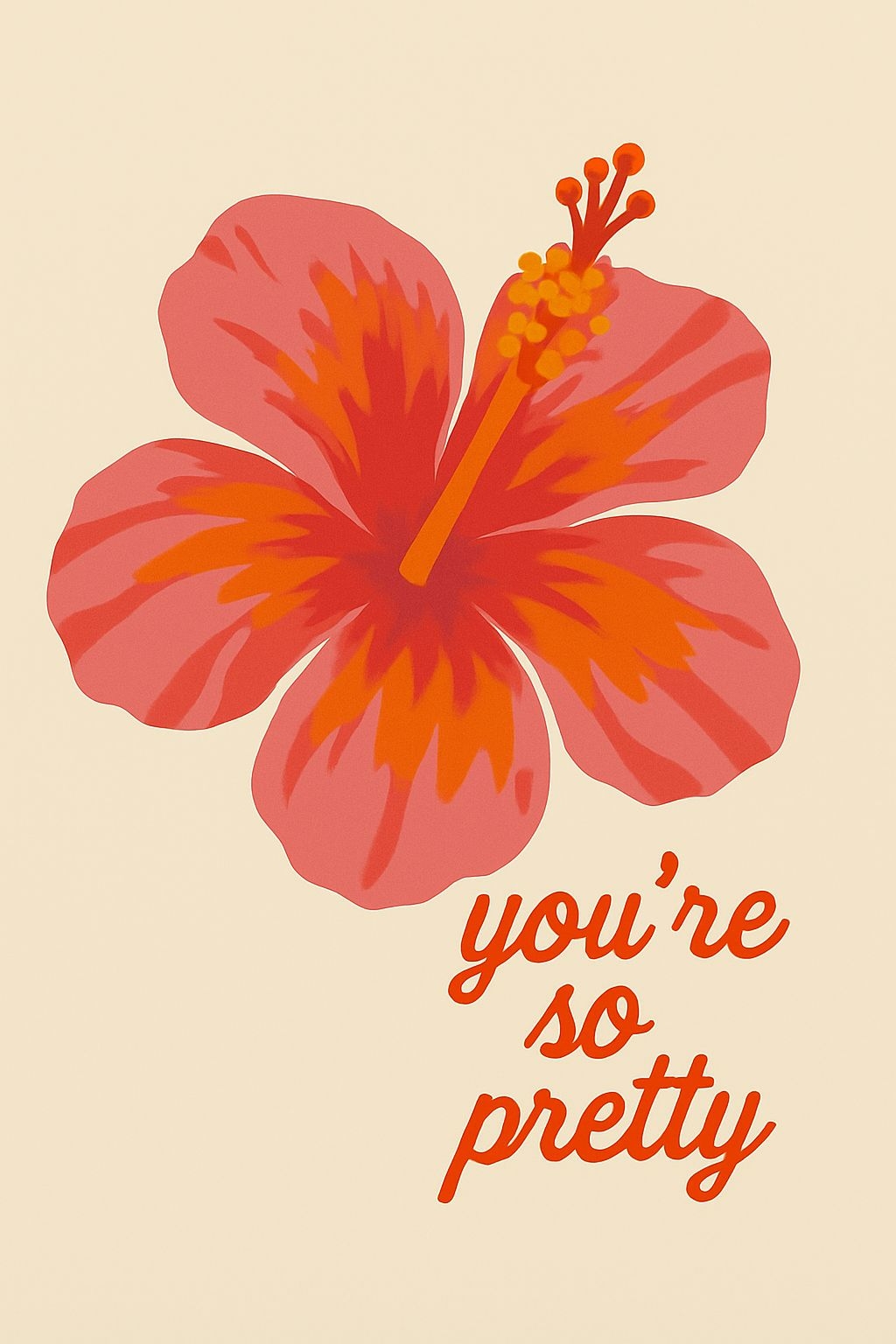 Vibrant Hibiscus Flower with Uplifting Message T-Shirt