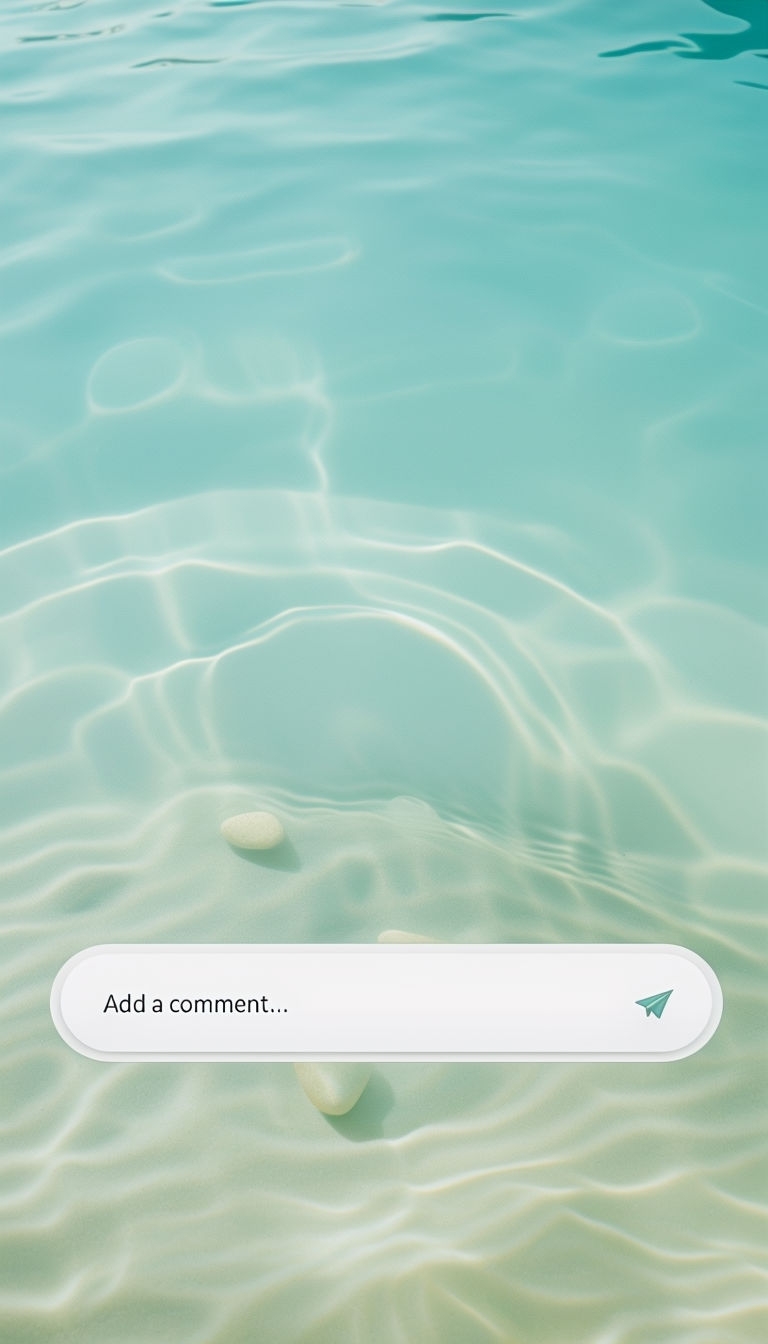 Soothing Shallow Water with Comment Bar Social Media Post