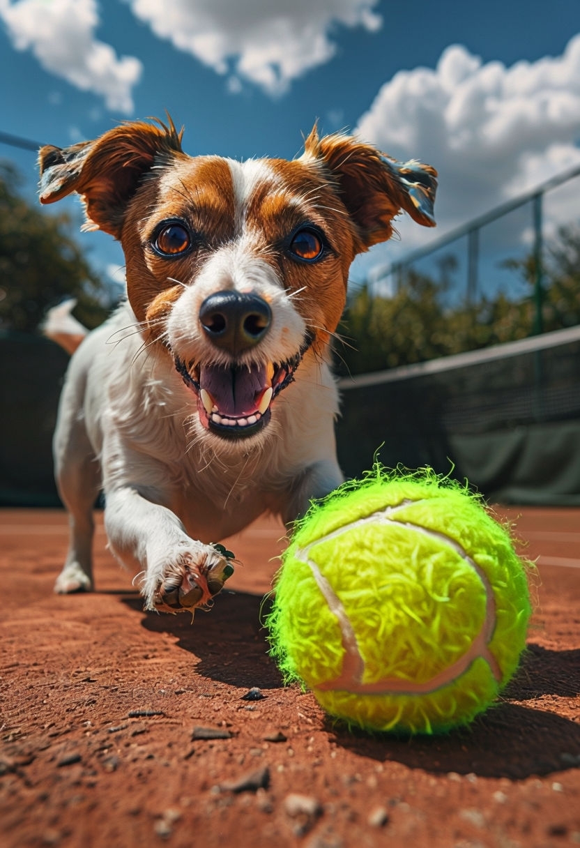 Joyful Jack Russell Terrier with Tennis Ball Photo Print