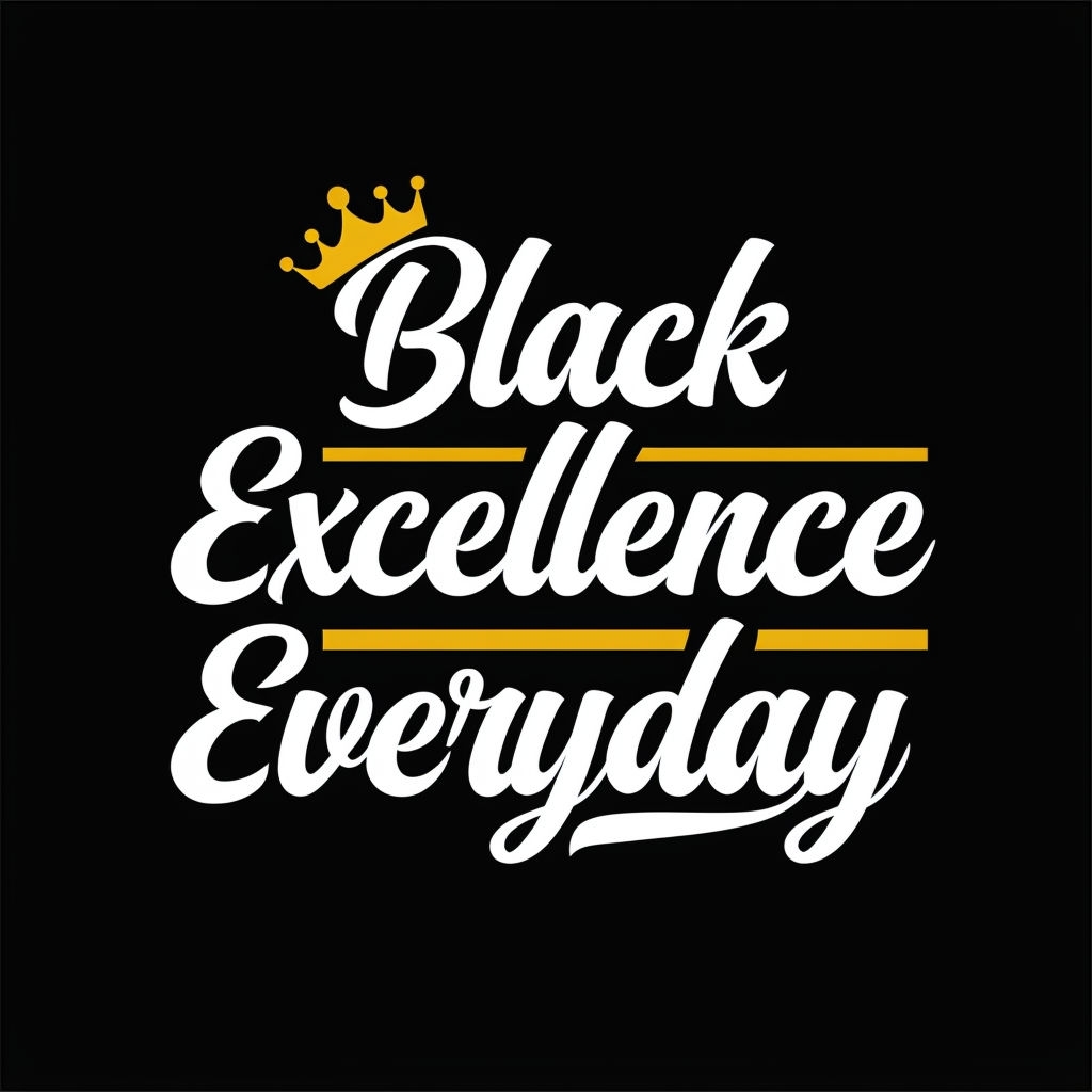 Motivational Black Excellence Everyday Typography T-Shirt