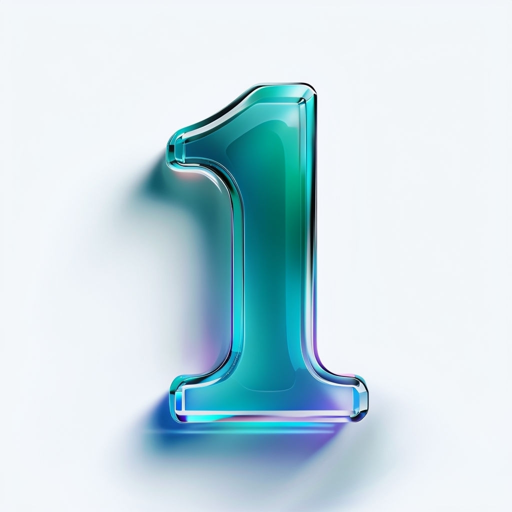 Iridescent Glass Number 1 Digital Art Print Monogram