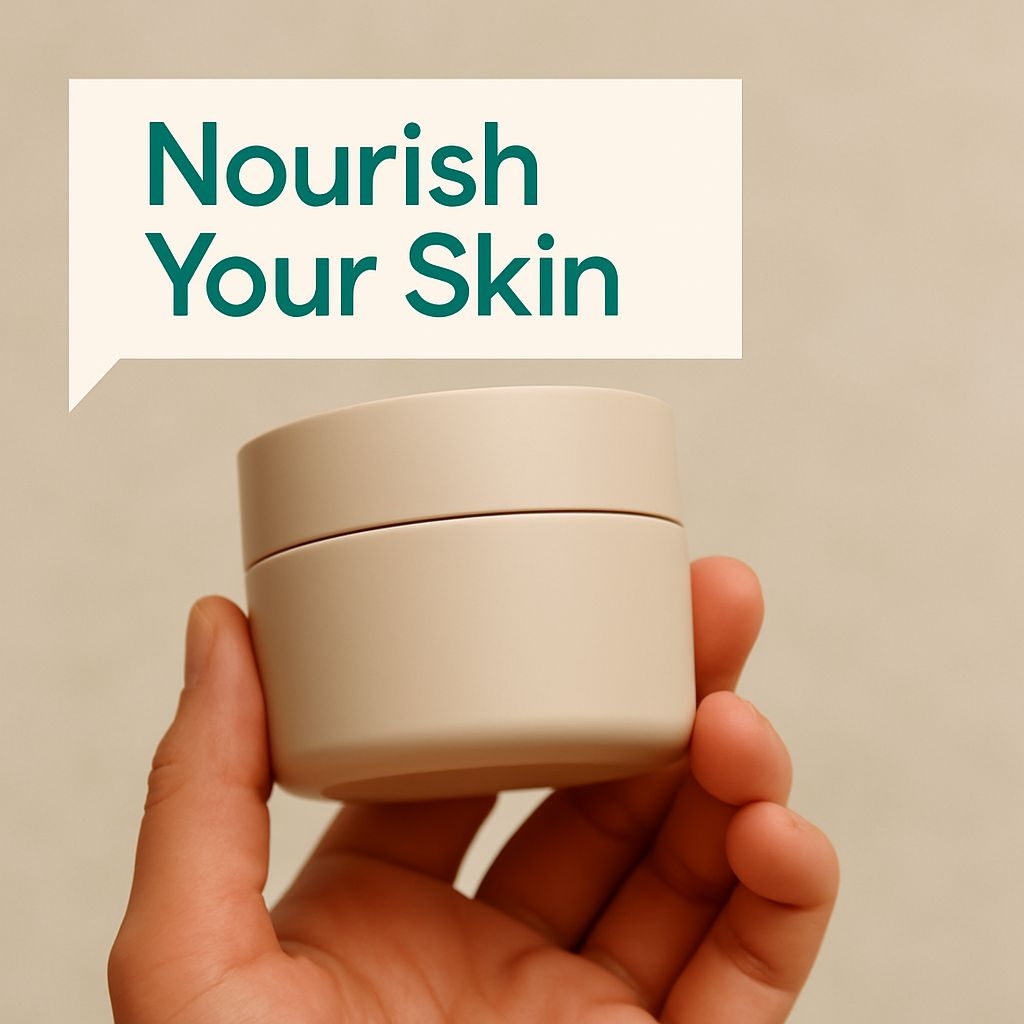 Minimalist Nourish Your Skin Hand Illustration for Skincare Ads