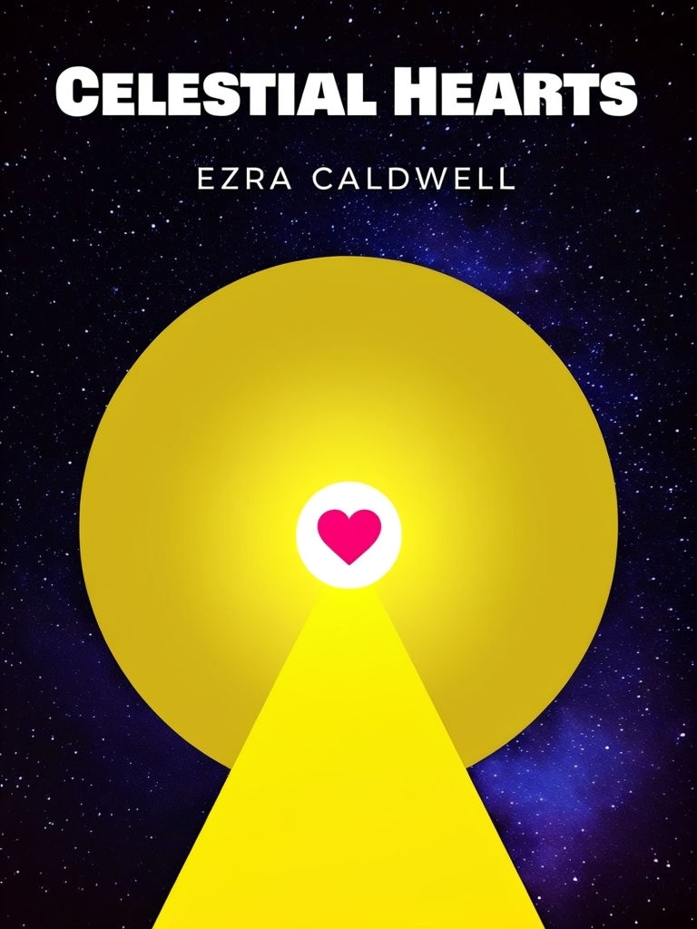 Celestial Hearts Minimalist Book Cover with Cosmic Design EBook Cover