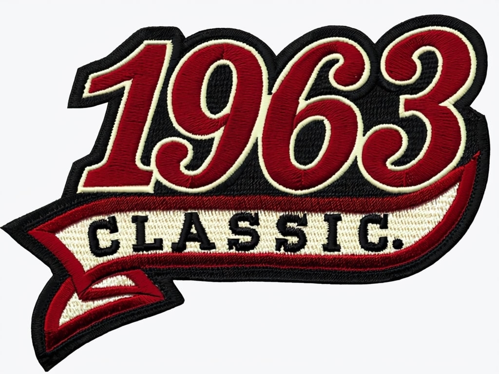 Vintage 1963 Classic Motorcycle Embroidered Patch for Hats