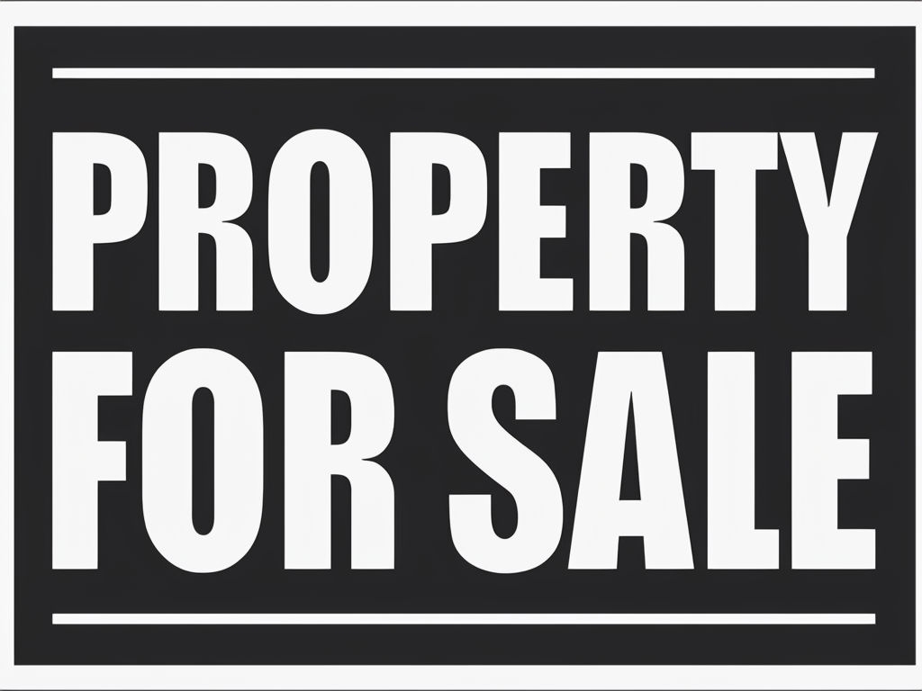 Minimalist Property for Sale Sign with Bold Text Design Signs