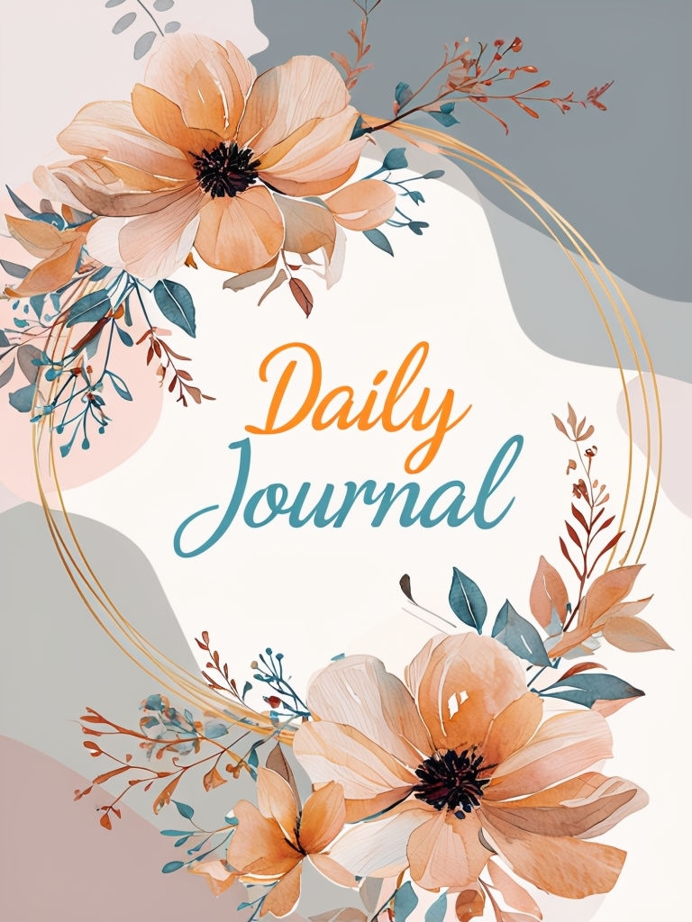 Elegant Floral Daily Journal Modern Minimalist EBook Cover