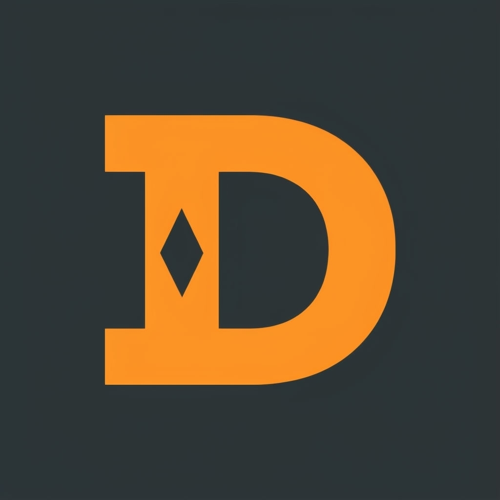 Modern Minimalist Bold Orange 'D' Monogram Logo Design Monogram