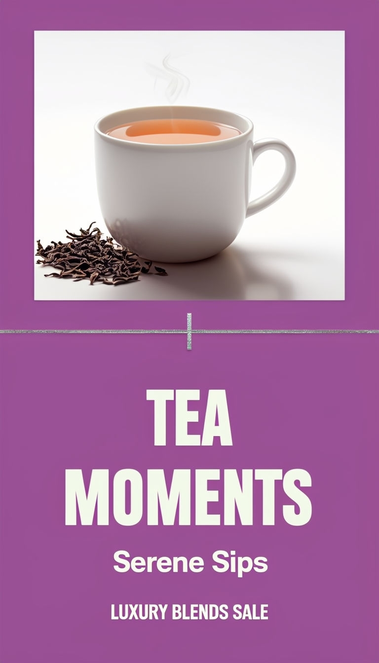 Elegant Tea Moments Advertisement Featuring Luxury Blends Sale Ads