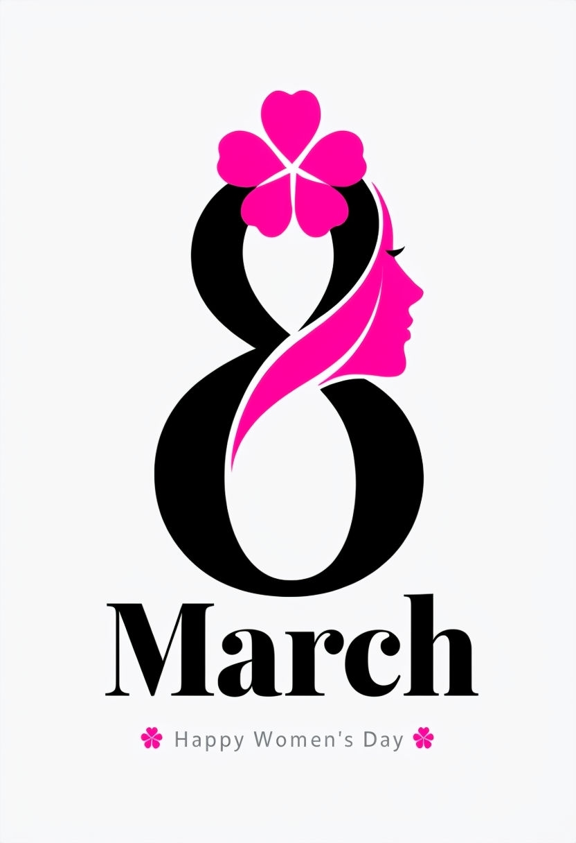Minimalist International Women's Day Design with Pink Accents Social Media Post