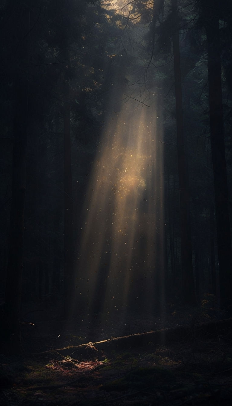 Dramatic Sunbeam Piercing Dark Forest Phone Case Cover