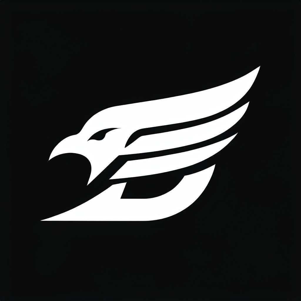 Modern Minimalist Bird Logo Design Against Black Background