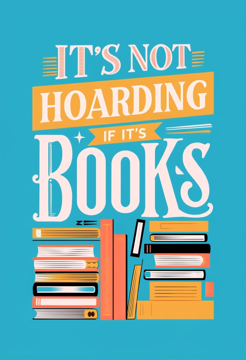 Playful Book Typography Illustration Celebrating Literature Poster