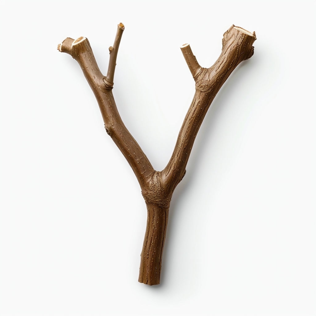 Organic Twig Monogram Design of the Letter Y on White Background Monogram