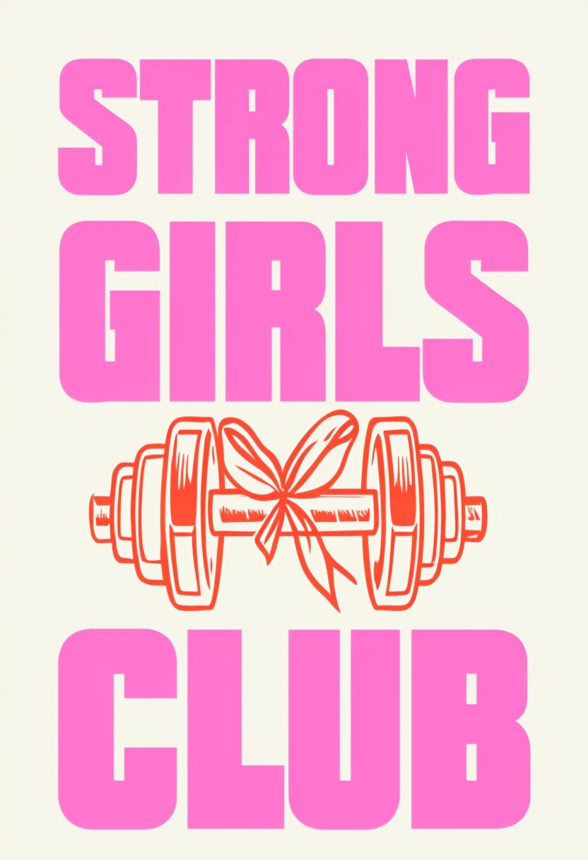 Strong Girls Club Motivational T-Shirt with Dumbbell Design