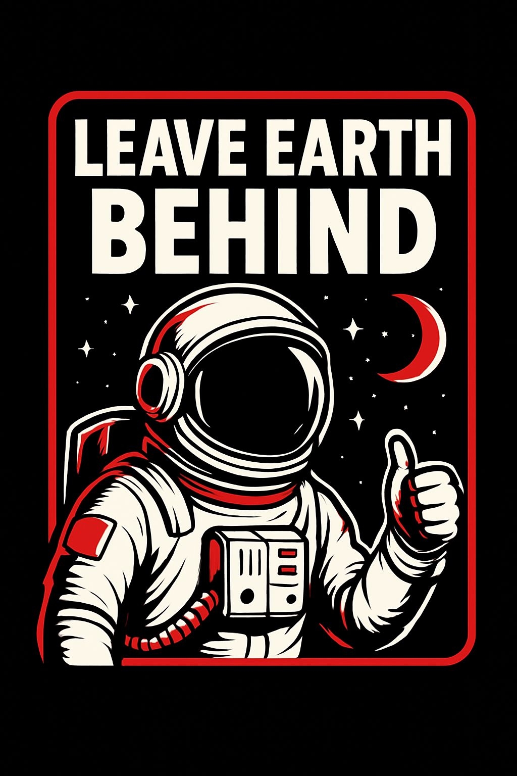 Vintage Astronaut Leave Earth Behind Retro T-Shirt