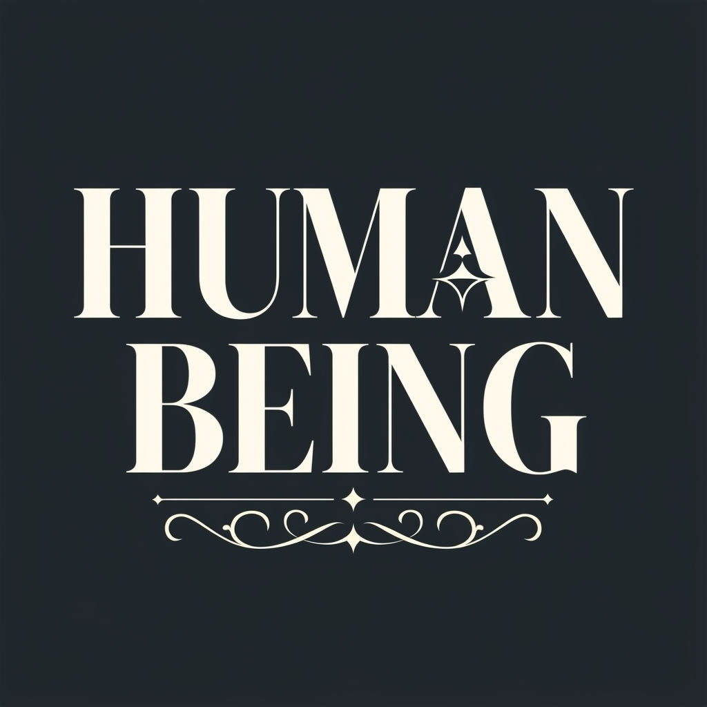 Elegant Minimalist Human Being Typography T-Shirt