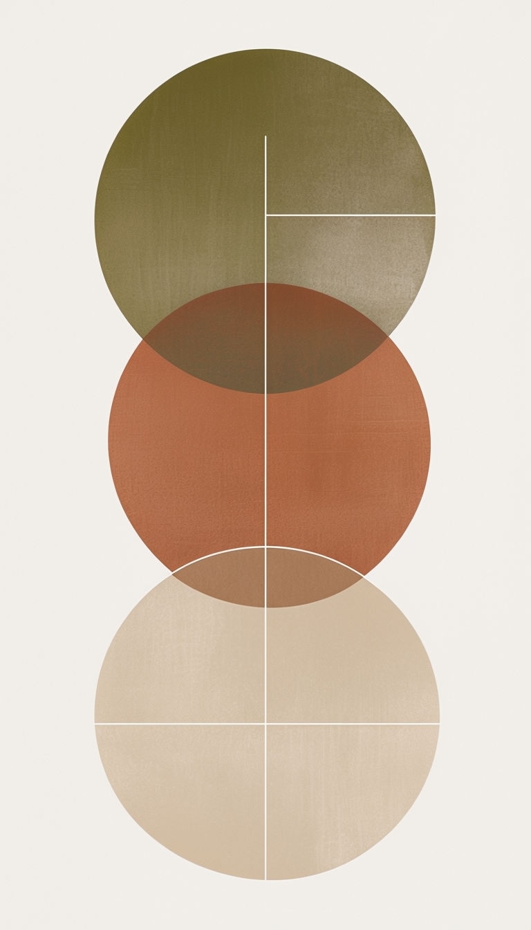 Minimalist Overlapping Circles Abstract Art Poster