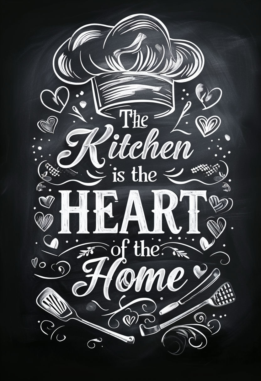 Chalkboard Style Inspirational Quote Art for the Kitchen Poster