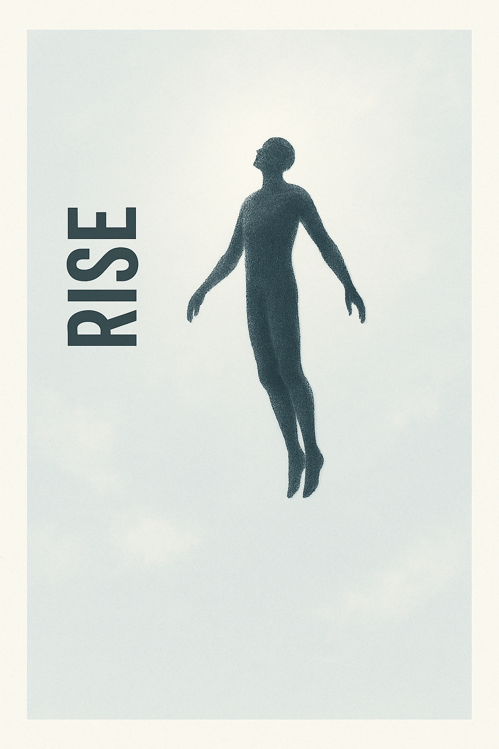 Minimalist Dark Teal Silhouette with Inspirational RISE Text Poster