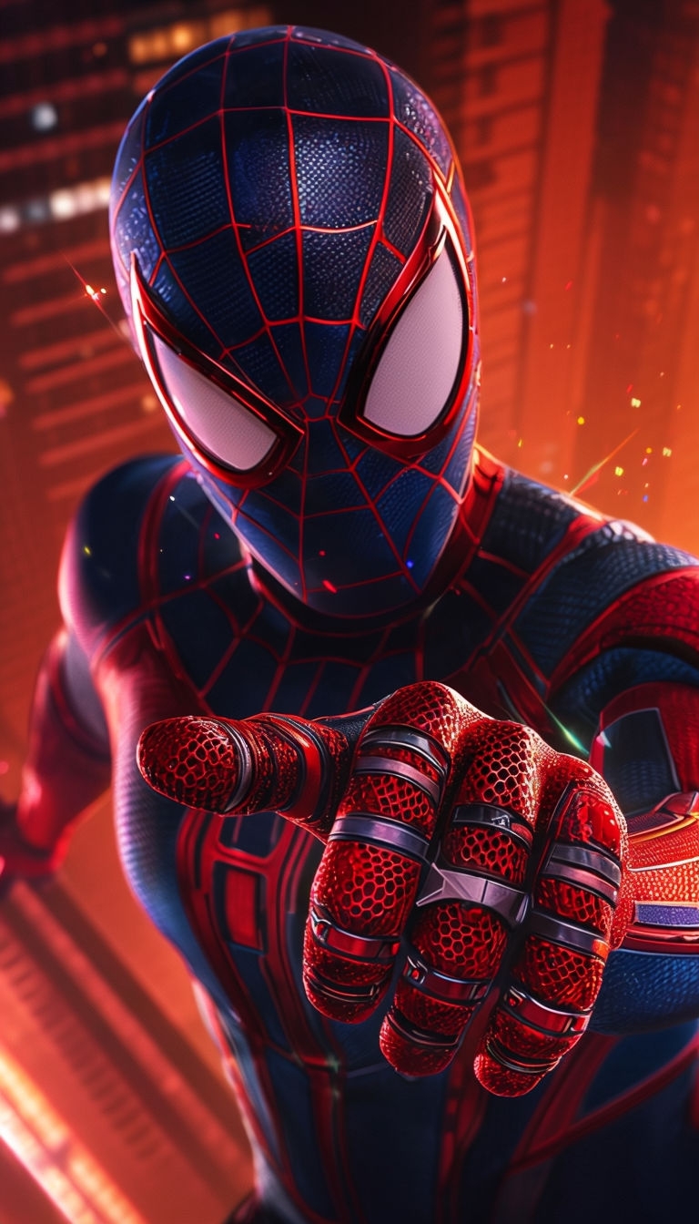 Dynamic Spider-Man Suit Character Artwork for Poster