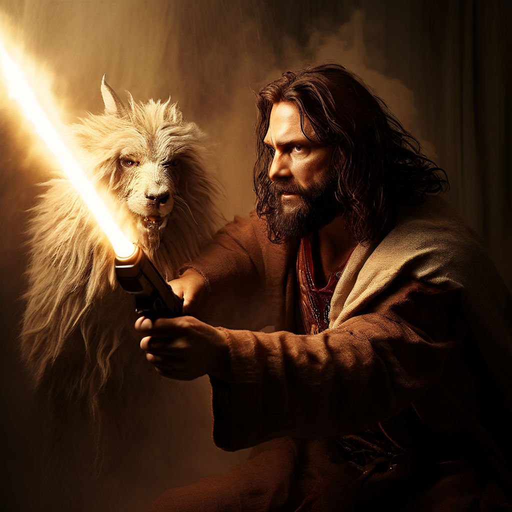 Realistic jesus shooting a demon disguised as a furry by CSAD 23 ...