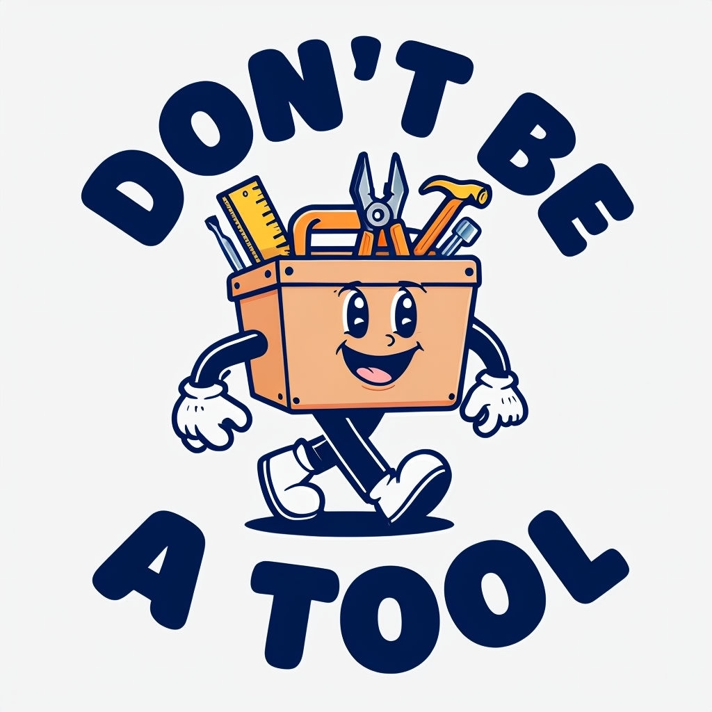 Cheerful Cartoon Toolbox Character with Motivational Text Mug