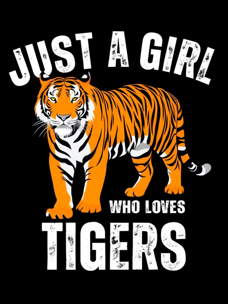 Vibrant Tiger Illustration with Empowering Text T-Shirt