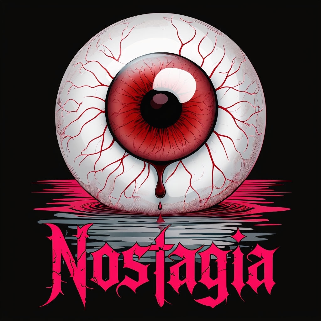 Eerie Eye Illustration with Gothic Nostalgia Theme for Album Cover
