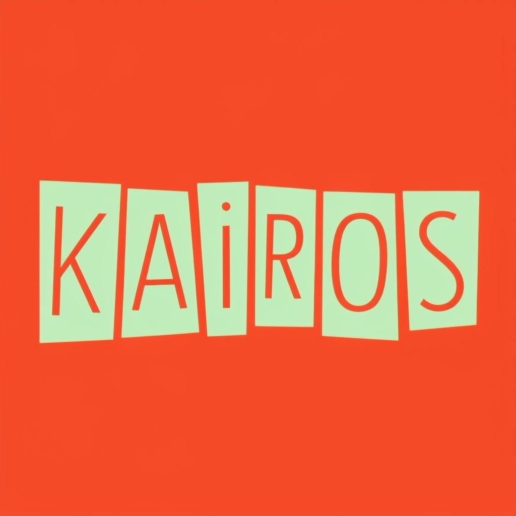 Playful Mint Green KAIROS Typography Logo Design